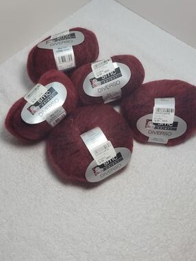 SMC Select Diverso Yarn - Deep Burgundy Red NWT (5 Balls)